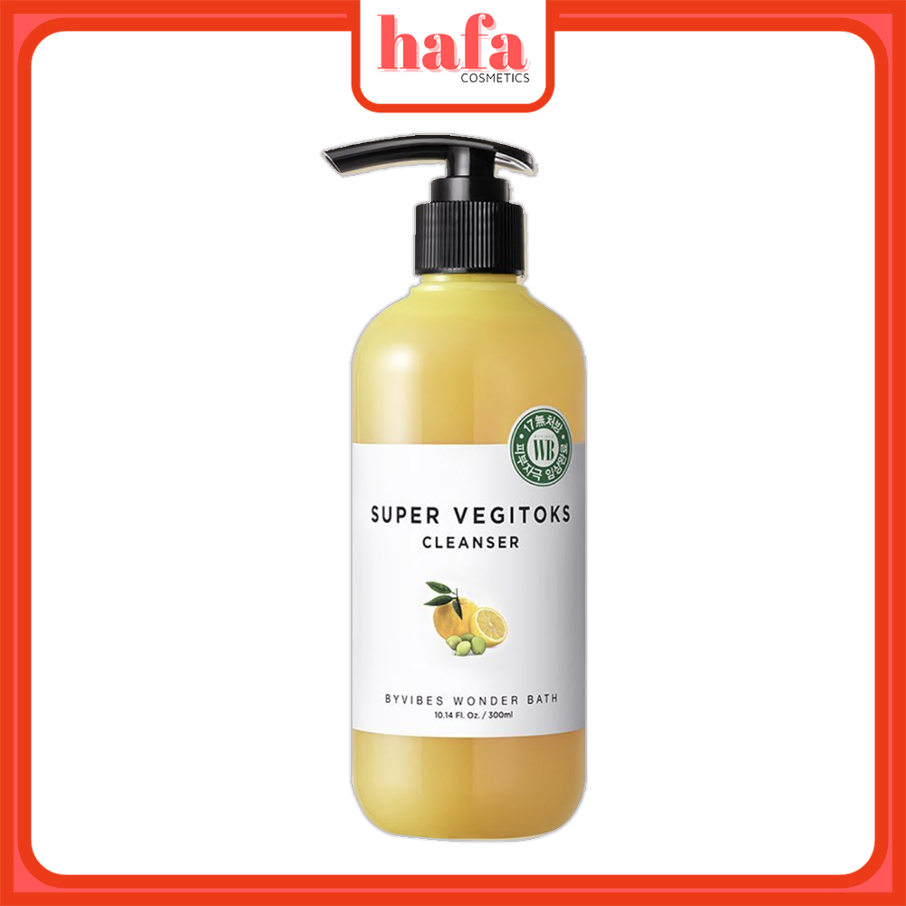 [NEW] Sữa rửa mặt sủi bọt thải độc Byvibes Wonder Bath Super Vegitoks Cleanser 300ml (Màu vàng)