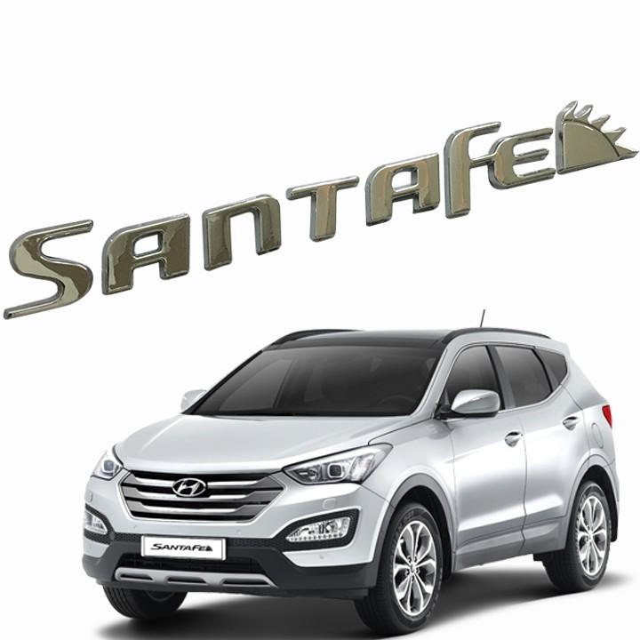 Tem Logo Chữ Nổi SANTAFE Dán Đuôi Xe - Đẹp