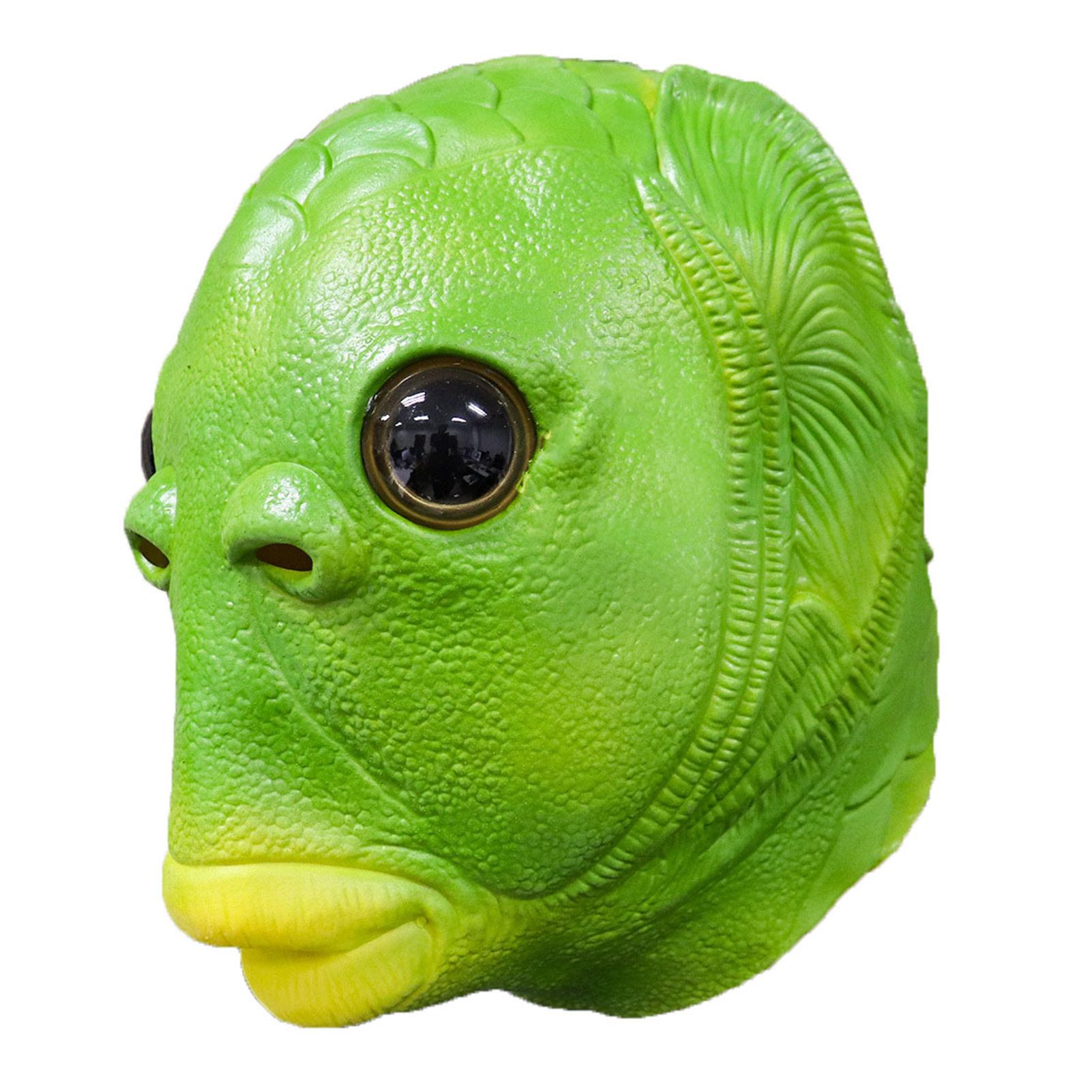 Mặt nạ đội đầu hình nàng tiên cá màu xanh lá cây ngộ nghĩnh,bằng cao su trọng lượng nhẹ,