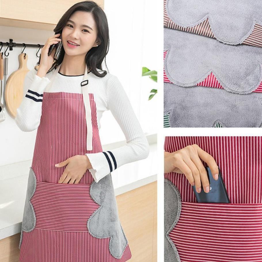 TẠP DỀ KẺ CÓ CHỐNG THẤM NƯỚC KÈM KHĂN LAU TAY SIÊU HOT