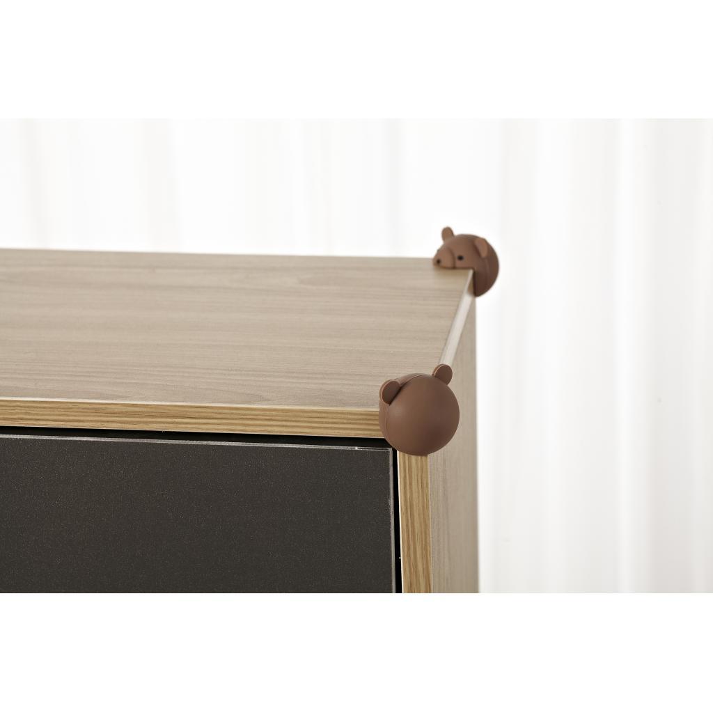 Count 4 Corner Edge Bumper Protector Table Edge Protectors White Brown