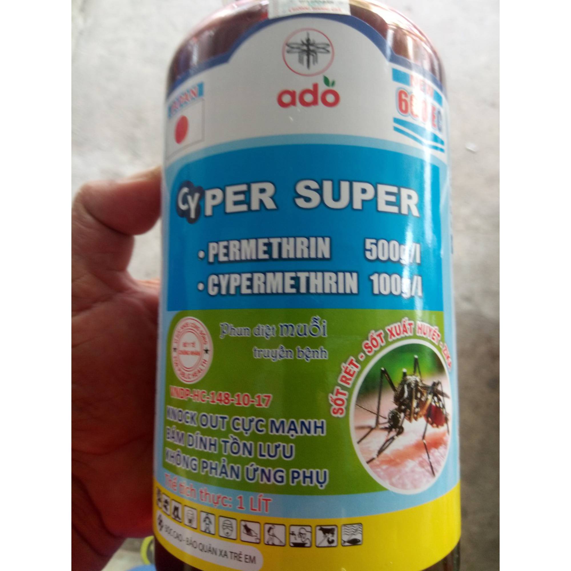 (Cực mạnh) Thuốc diệt muỗi Cyper super 600EC 1 lít diệt côn trùng, ruồi vàng, bọ xít muỗi... Hàng kết hợp 2 hoạt chất