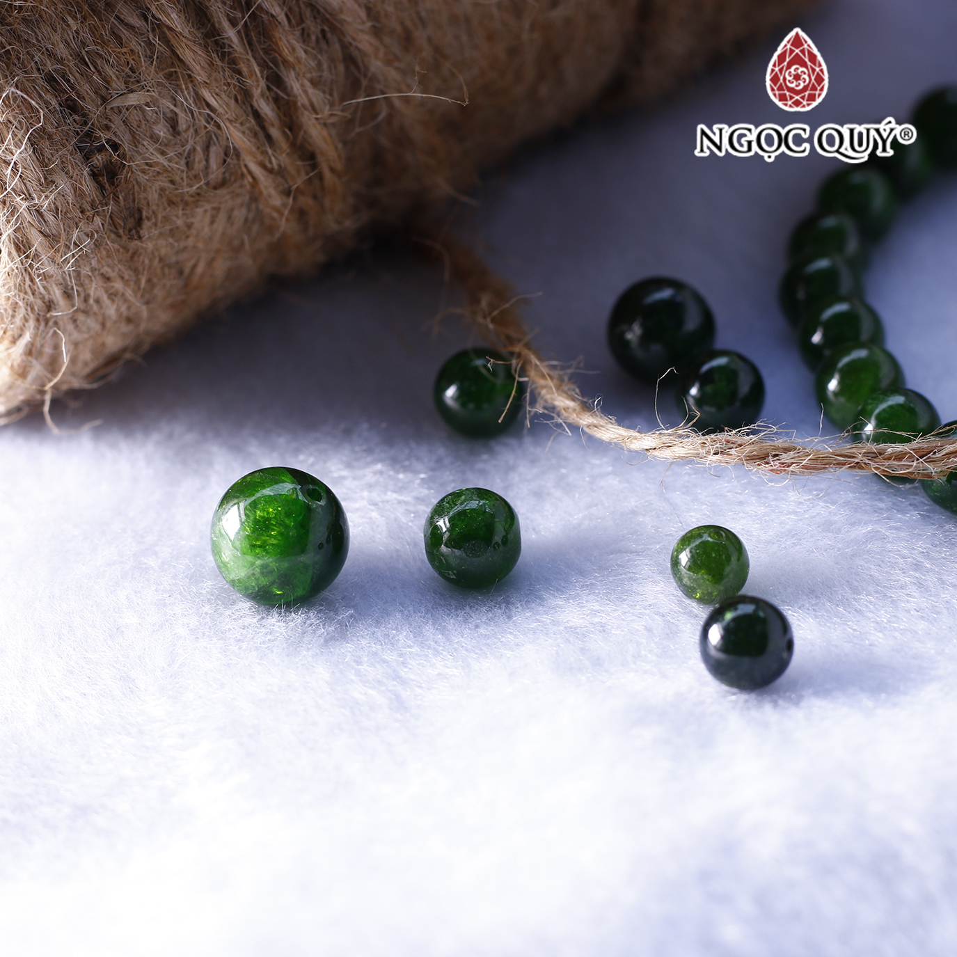 Hạt lẻ đá Diopside mệnh hỏa, mộc - Ngọc Quý Gemstones