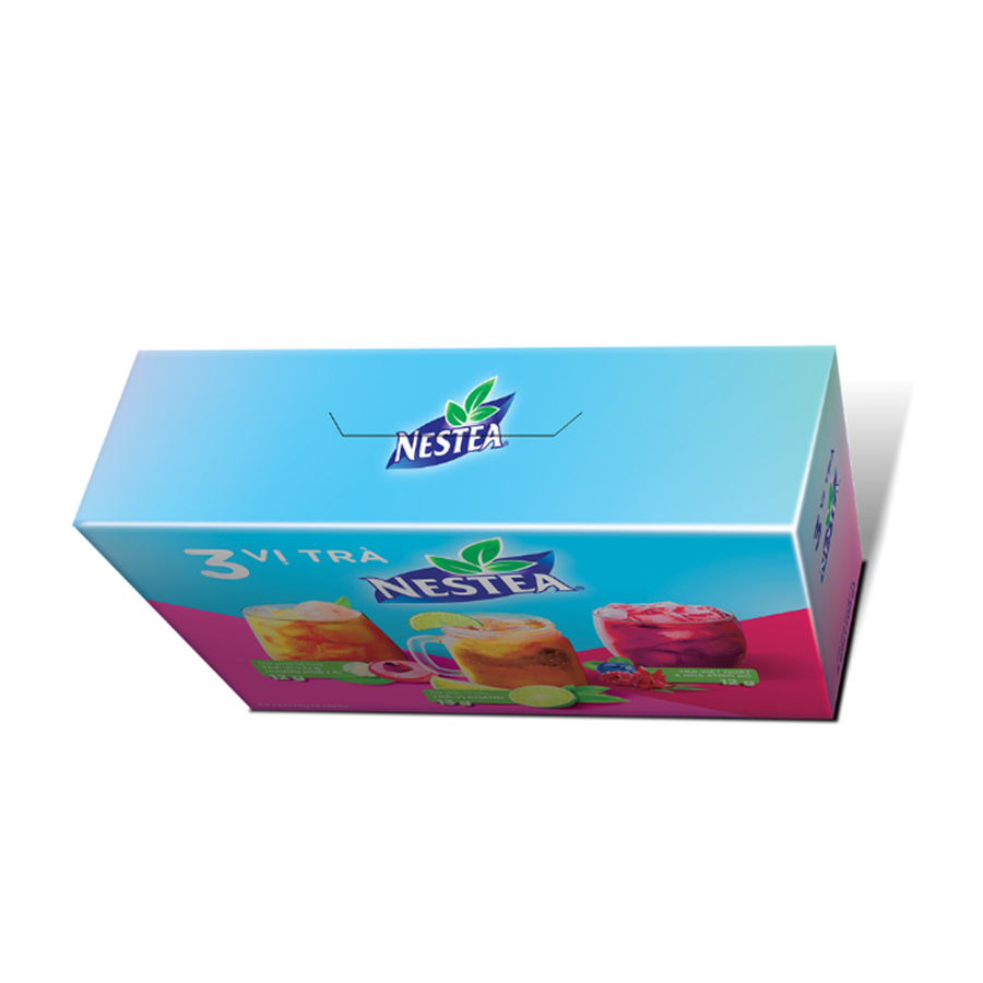 Hộp 3 vị thực phẩm bổ sung NESTEA: Trà vị Chanh + Trà vị Vải và Hương Hoa Lài + Trà Việt Quất và Hoa Atiso Đỏ