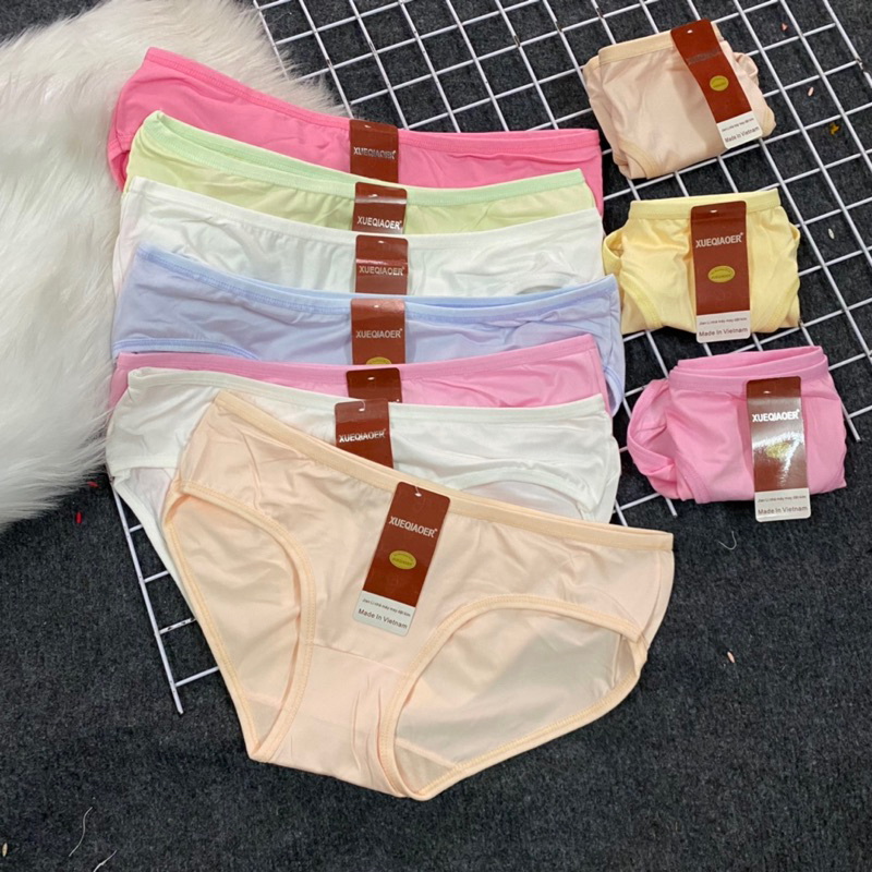 Combo 10 Quần lót nữ thun cotton kháng khuẩn Thái Lan 45-60kg mềm mại co dãn 4 chiều thấm hút mồ hôi