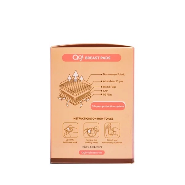 Miếng Lót Thấm Sữa Agi - thương hiệu Hàn Quốc - 5 Lớp Siêu Thấm - Siêu Thoáng