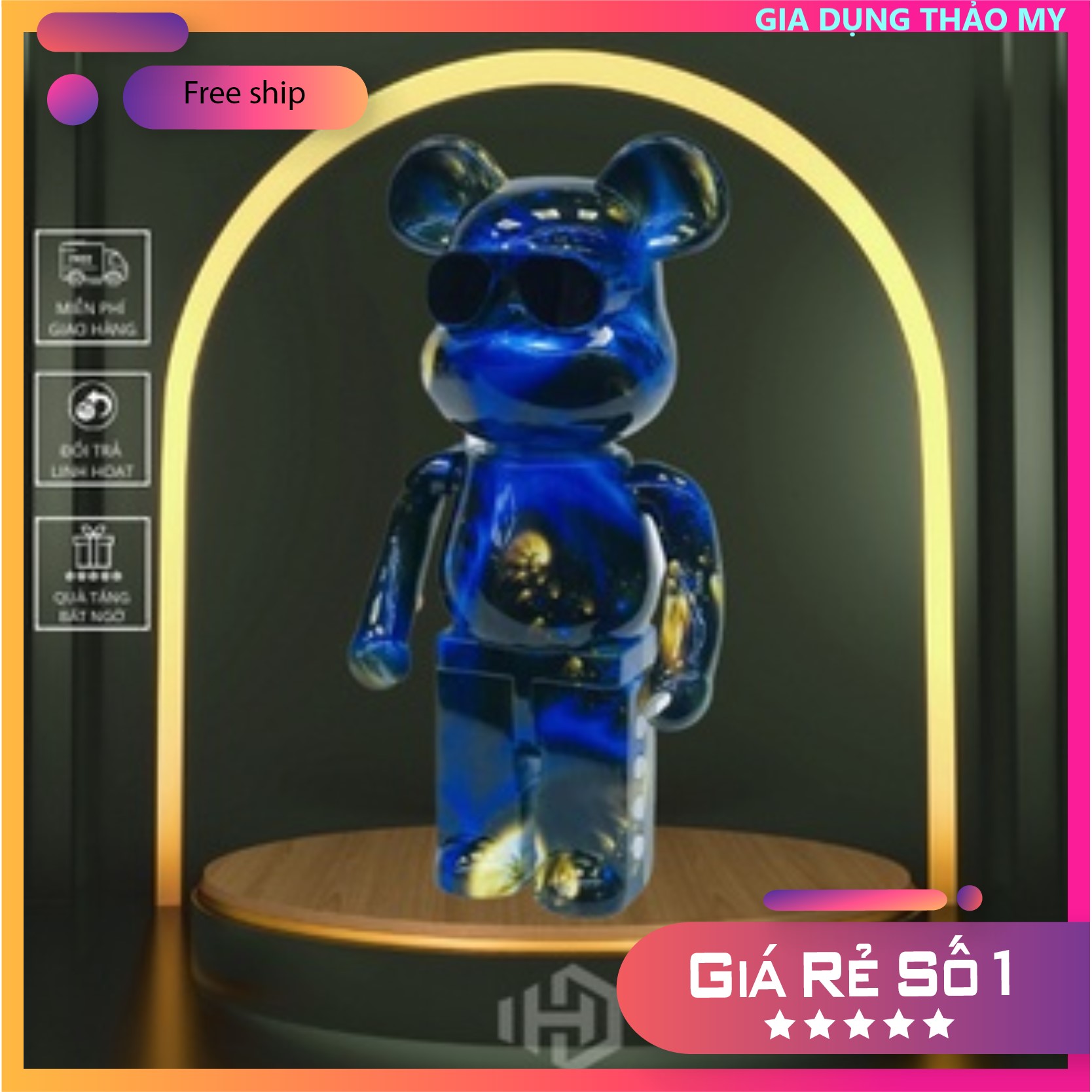 Loa Bluetooth Gấu Bearbrick Nghe Nhạc cực hay Bass Căng Sang Trọng