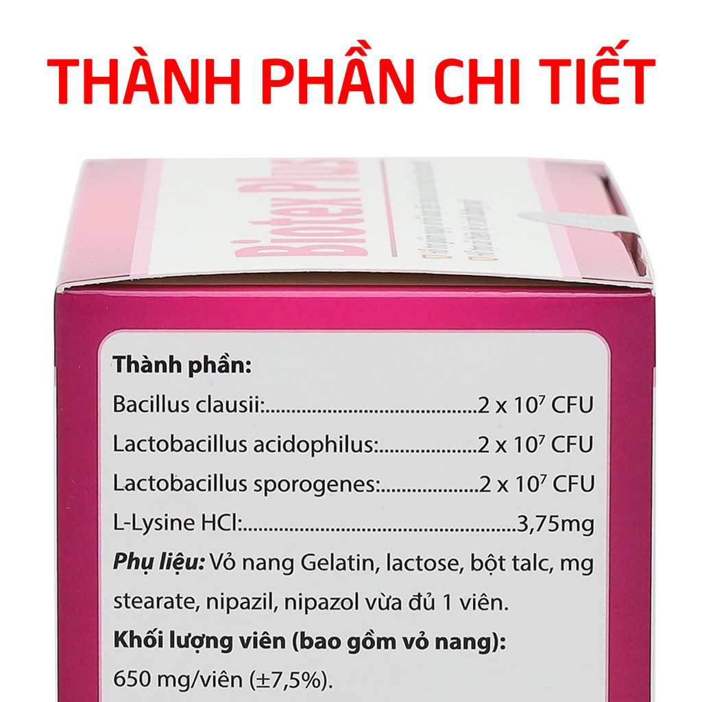 Men tiêu hóa Biotex Plus ROXTECH giảm rối loạn tiêu hóa, tiêu chảy 100 viên