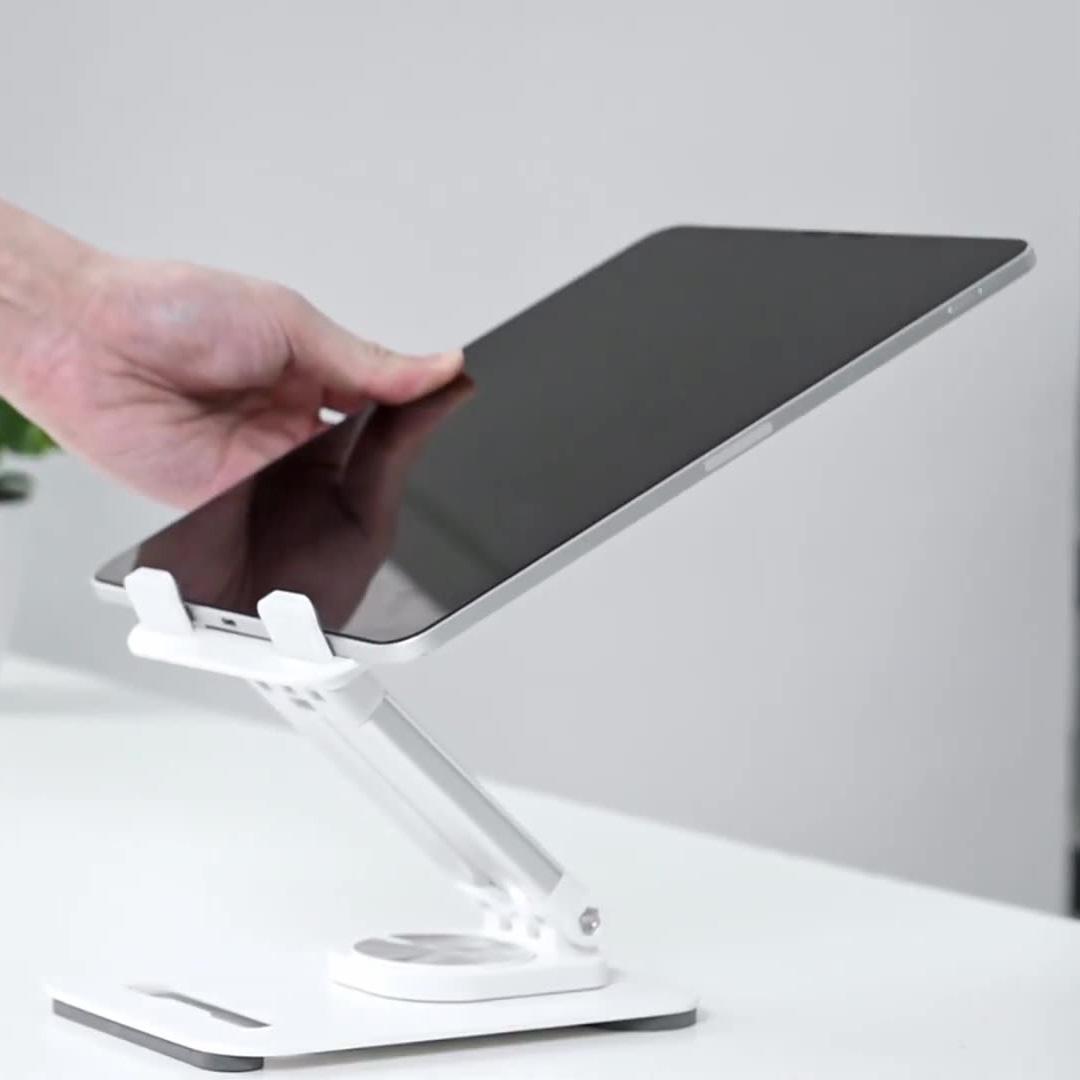 Giá đỡ kệ đỡ cho iPad / Tablet / máy tính bảng xoay 360 độ hiệu WIWU Destop Rolation Stand ZM-010 - thay đổi chiều cao, xoay mọi góc độ, gấp gọn khi không sử dụng - Hàng nhập khẩu