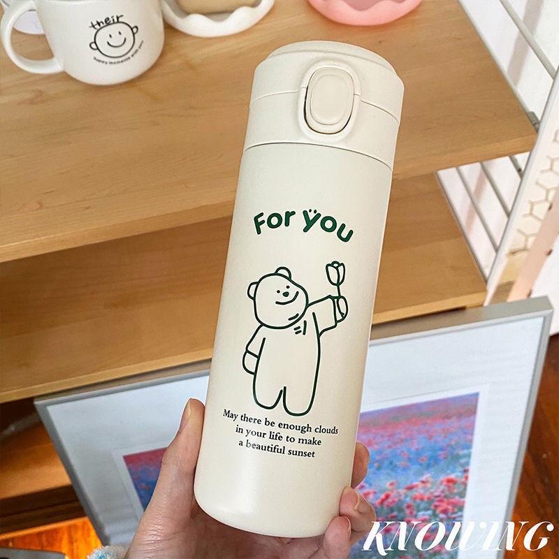 Bình Nước Giữ Nhiệt Bằng Thép Không Gỉ 304 Thiết Kế Đơn Giản Dễ Thương
