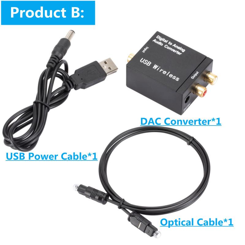 DAC Bộ Chuyển Đổi Âm Thanh Kỹ Thuật Số Sang Analog Bluetooth 4.0 Sợi Quang Toslink Đồng Trục Tín Hiệu RCA R/L Bộ Giải Mã Âm Thanh DAC Khuếch Đại