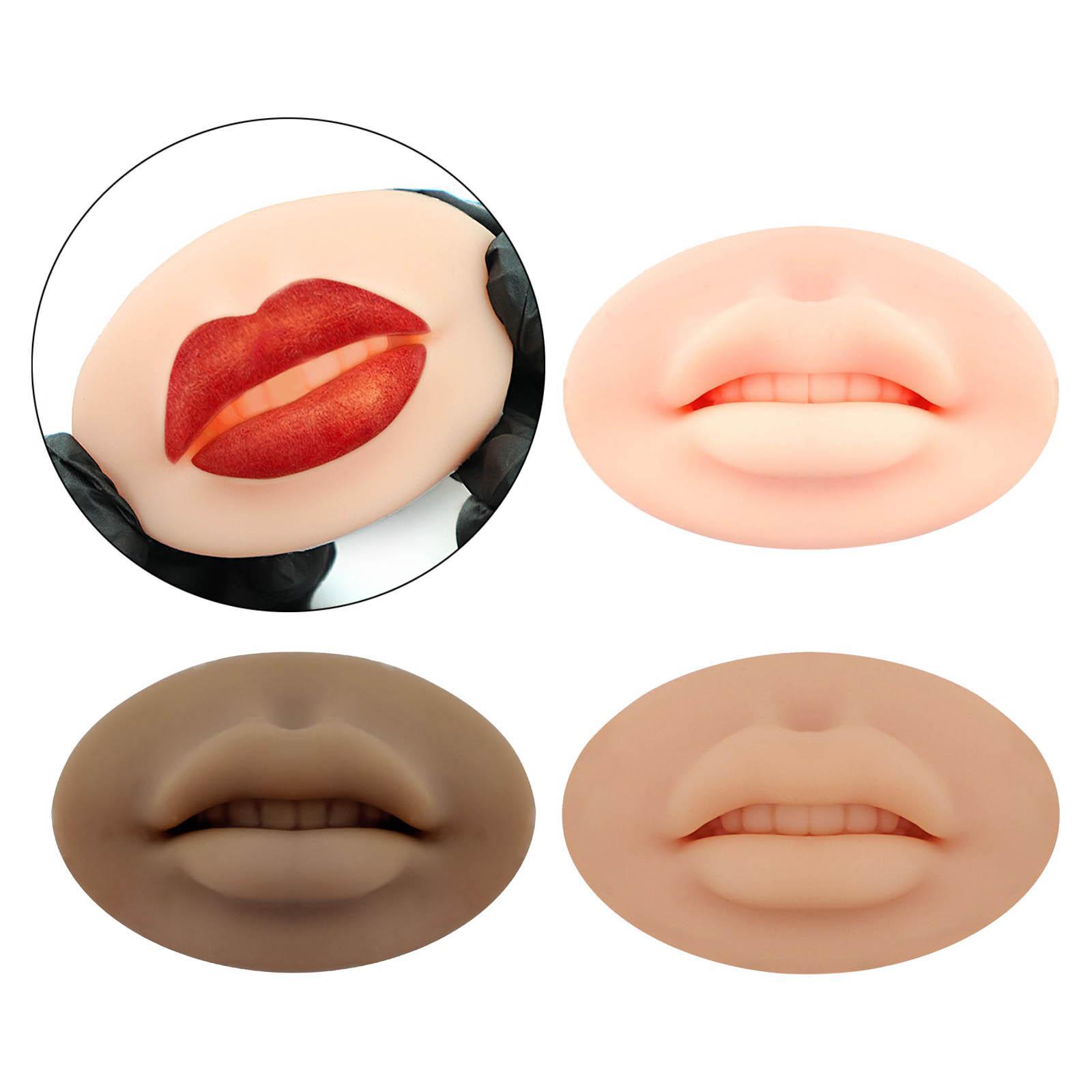 3x 5D Silicone Lips Practice Permanent Soft for Beginners Piercing Practice