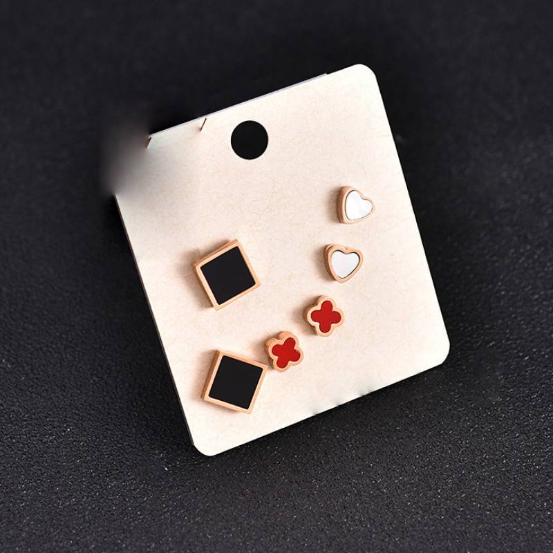 Bộ 3 Đôi Bông Tai Chất Liệu Thép Titan Ko Han Rỉ TT 3676