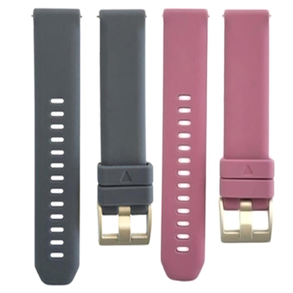 2pcs Women Men Soft Silicone Rubber Watch Bands Repalcement Quick Release Strap 20mm, Light Purple+Dark Gray