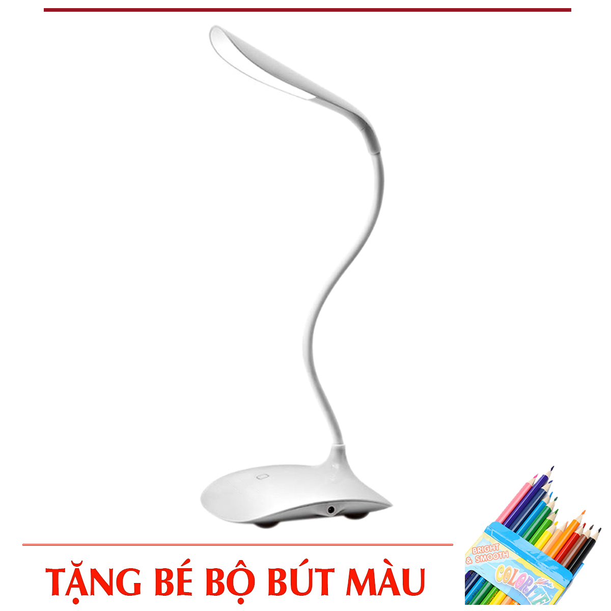 Đèn sạc để bàn chống cận PAN - Đèn học chống cận + Tặng bộ 12 bút màu