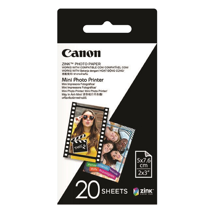 Giấy In Ảnh ZP-2030 Zink Dành Cho Máy Canon Mini Photo Printer PV-123 - Hàng Chính Hãng