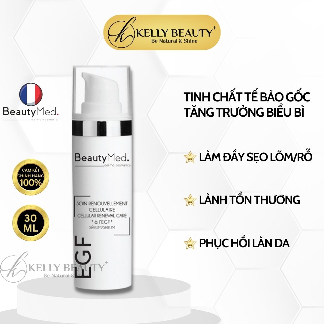 Serum EGF BeautyMed - Tế Bào Gốc Tăng Trưởng Biểu Bì; Mờ Sẹo Rỗ, Giảm Nếp Nhăn; Da Căng Mịn | Kelly Beauty