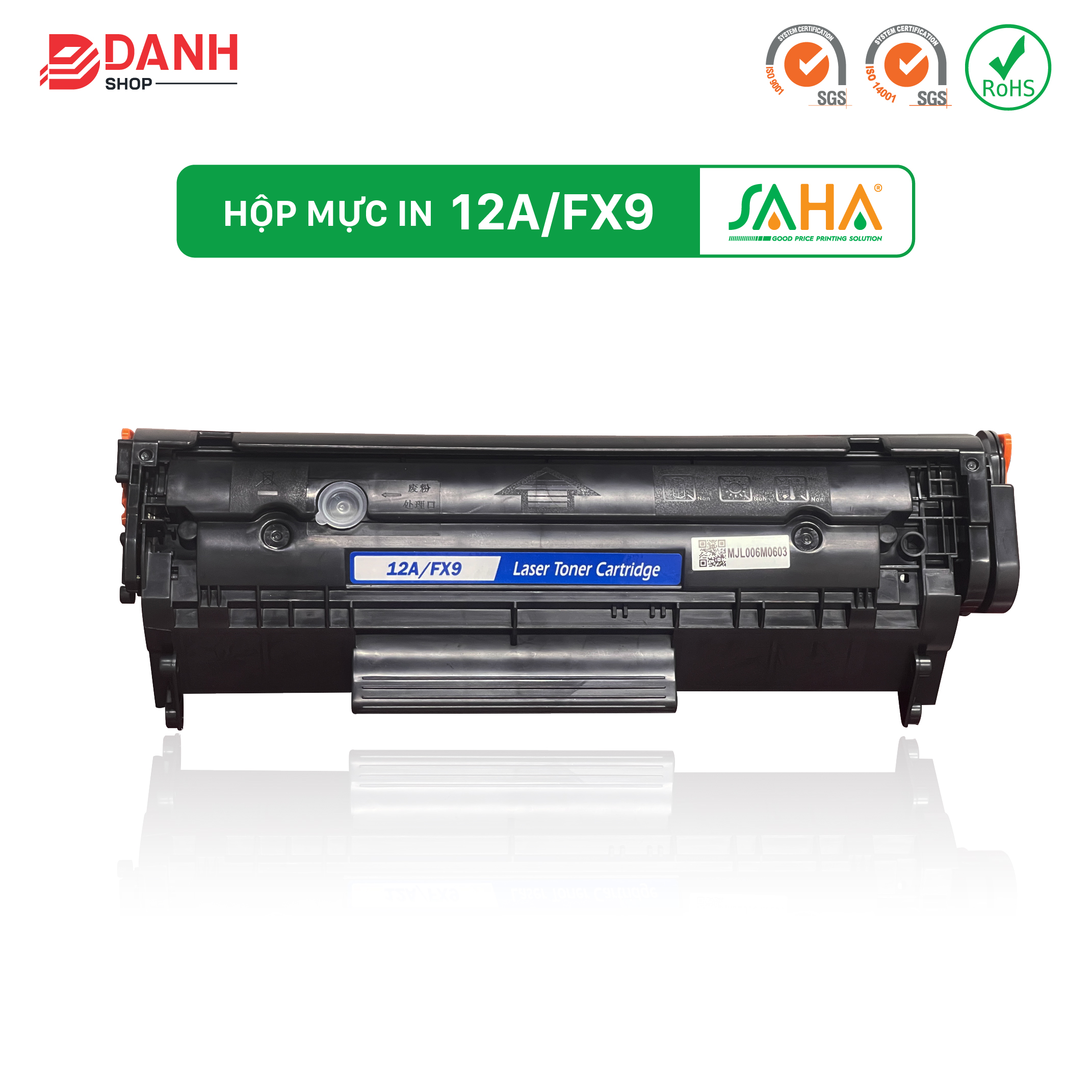 Hộp mực in 12A/FX9 - SAHA - Hộp mực dùng cho máy in Canon: LBP 2900, 3000, HP: LaserJet 1010, 1012, 1015, 1018, 1020, 1022, 3015, 3020, 3030, 3050, 3052, 3055, M1005MFP, M1319MFP