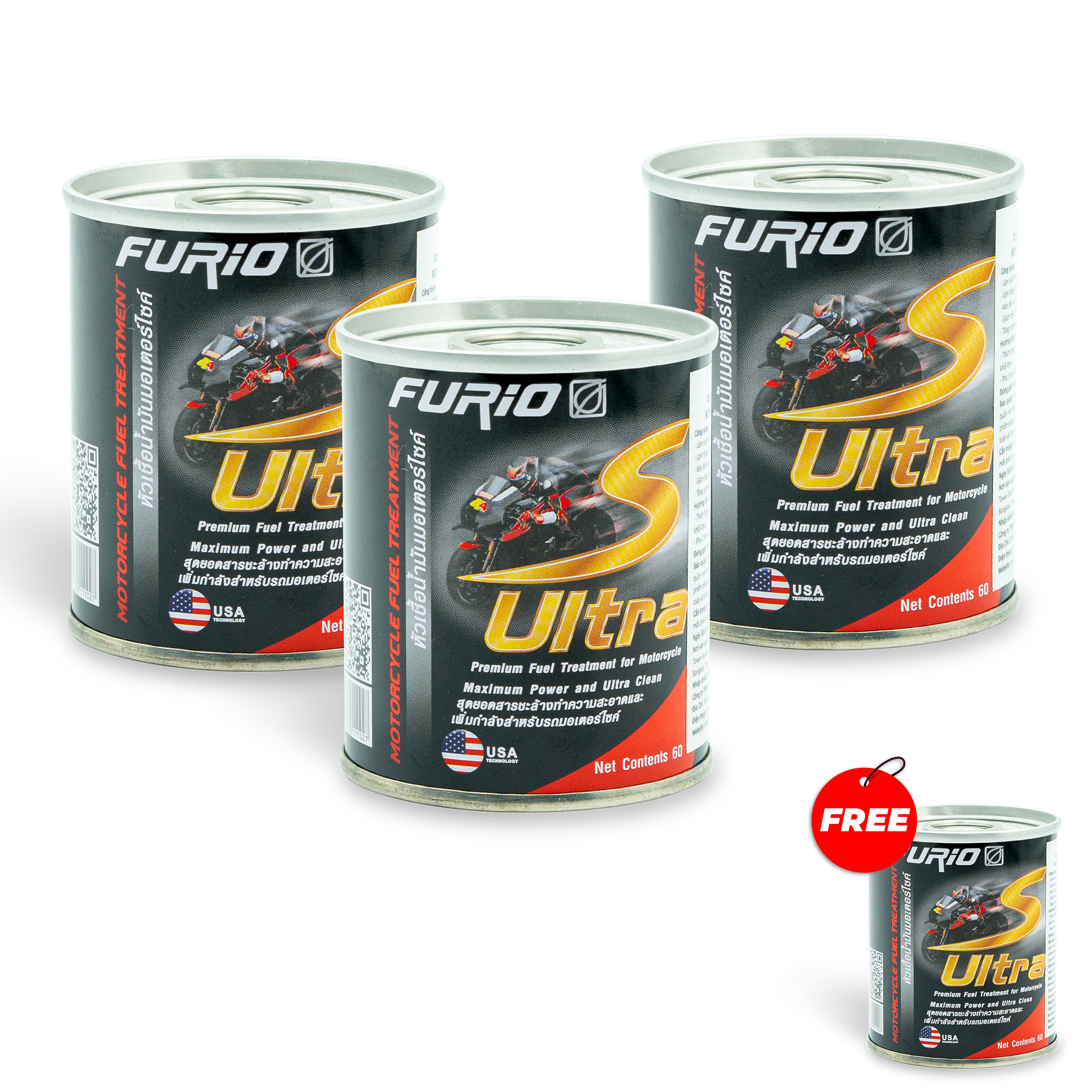 Combo 3 Chai Phụ Gia Làm Sạch Buồng Đốt BCP S-Ultra 60ML