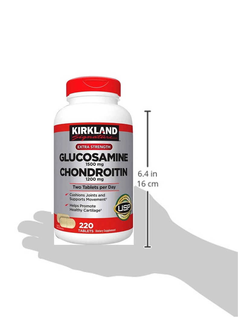 Thực phẩm chức năng Kirkland Viên uống bổ sung Glucosamine 1500mg & Chondroitin 1200mg (220 Viên)