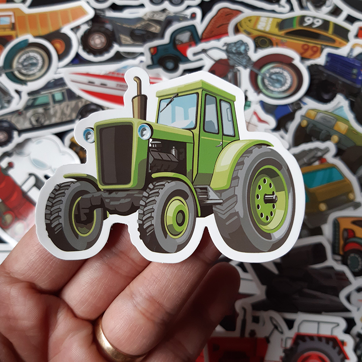 Bộ Sticker dán cao cấp chủ đề PHƯƠNG TIỆN GIAO THÔNG - VEHICLES - Dùng dán Xe, dán mũ bảo hiểm, dán Laptop