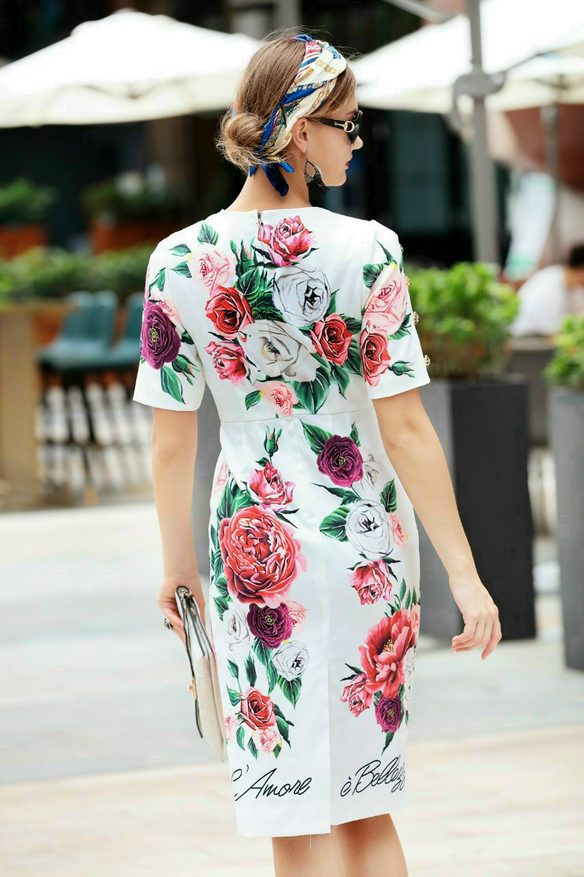 ĐẦM BODY LỤA HOA ĐỎ SIÊU ĐẸP