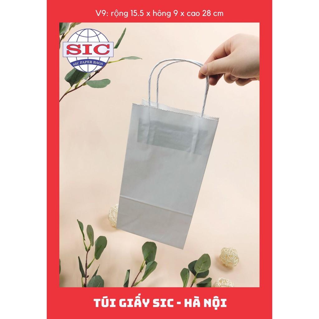 100 CHIẾC TÚI GIẤY KRAFT V9: 15.5x9x28 CÓ QUAI
