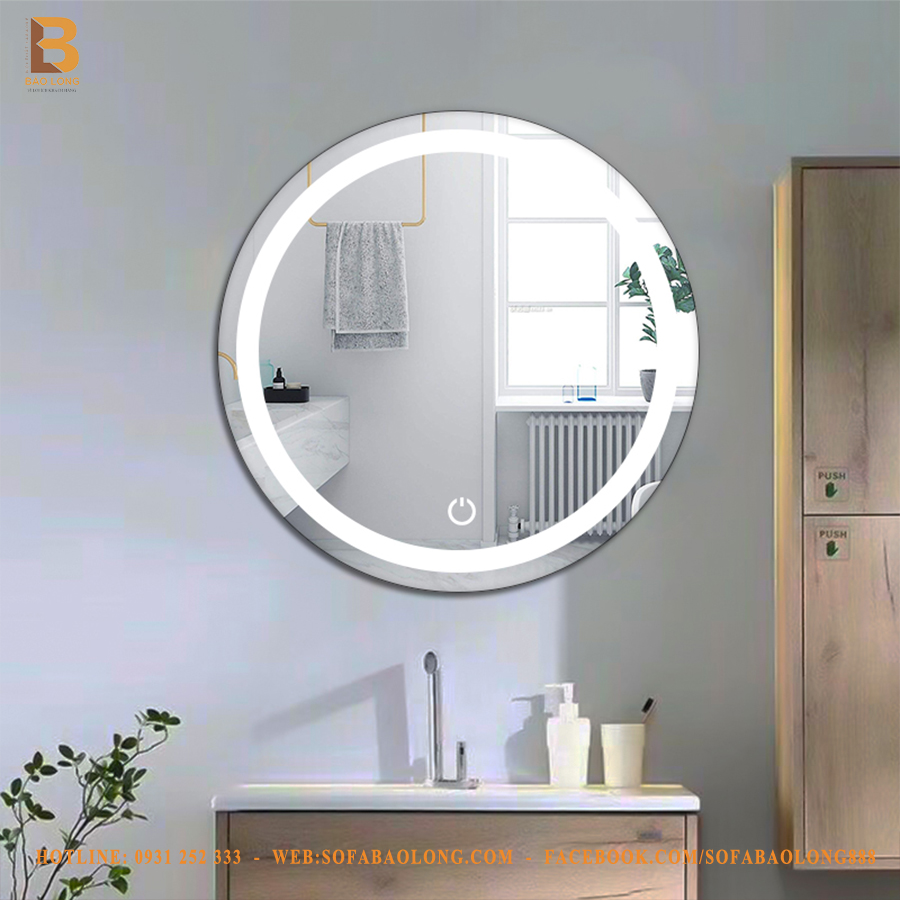 Gương tròn đèn LED, gương trang điểm, gương nhà tắm thiết kế thông minh/ Giá tại xưởng