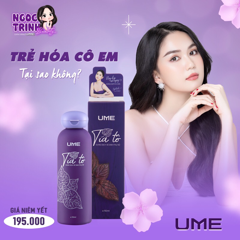 Dung dịch vệ sinh lá Tía Tô UME thành phần tự nhiên giúp kháng viêm, cân bằng độ PH, hương thơm quyến rũ (150ml)