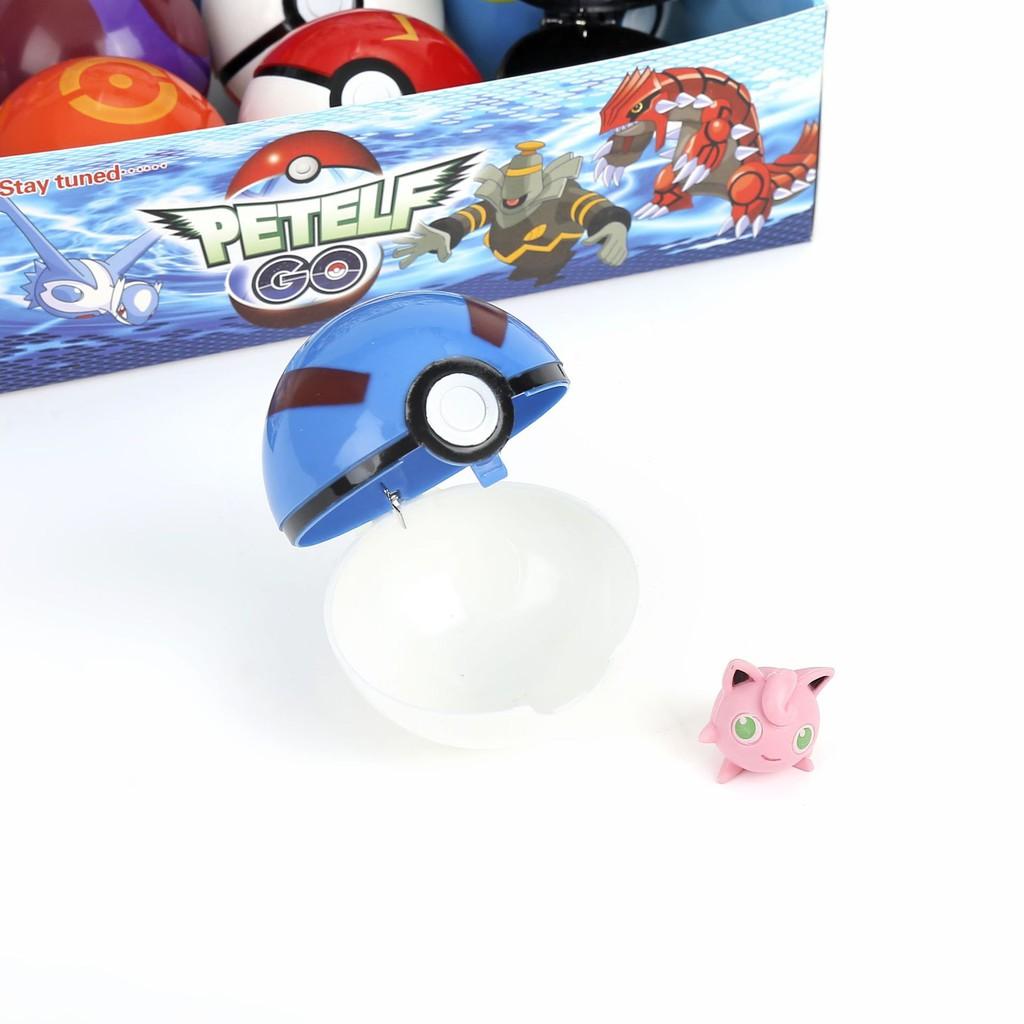 set hôp 8 mô hình quả bóng pokemon 7cm màu sắc rực rỡ
