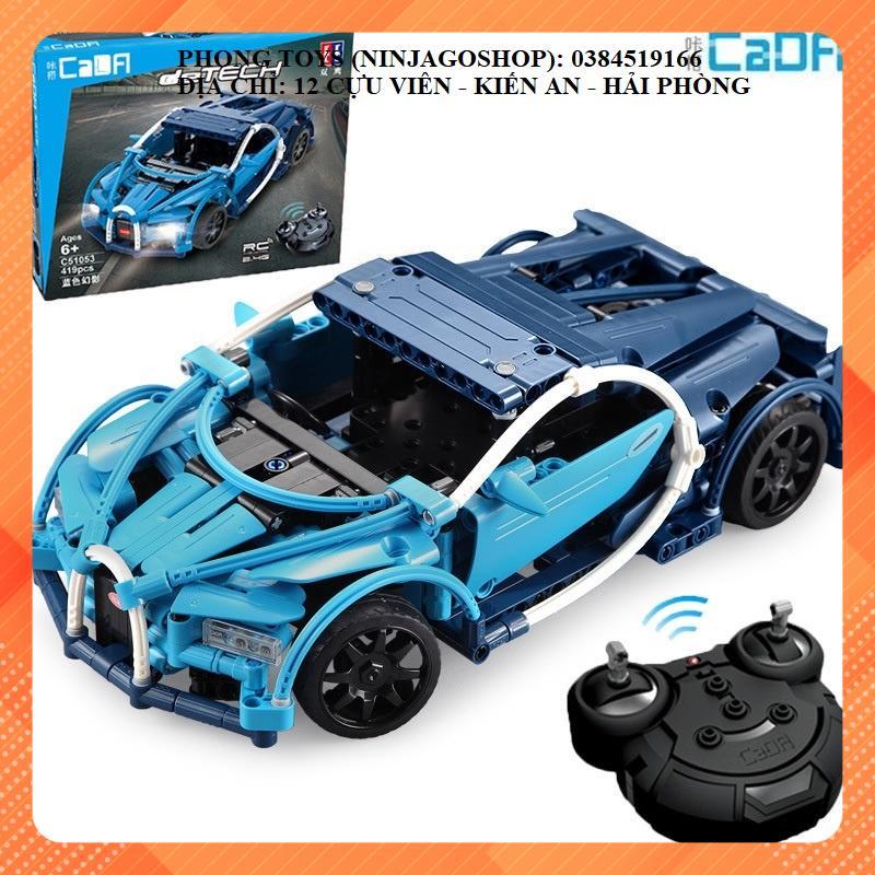 Lắp ráp xếp hình Lego CADA DETECH C51053 : XE ĐUA THỂ THAO BUGATTI CHIRON CÓ ĐỘNG CƠ RC ĐIỀU KHIỂN 419 MẢNH