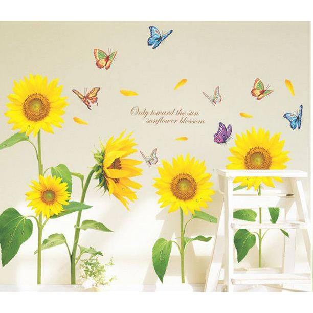 Decal dán tường hoa hướng dương