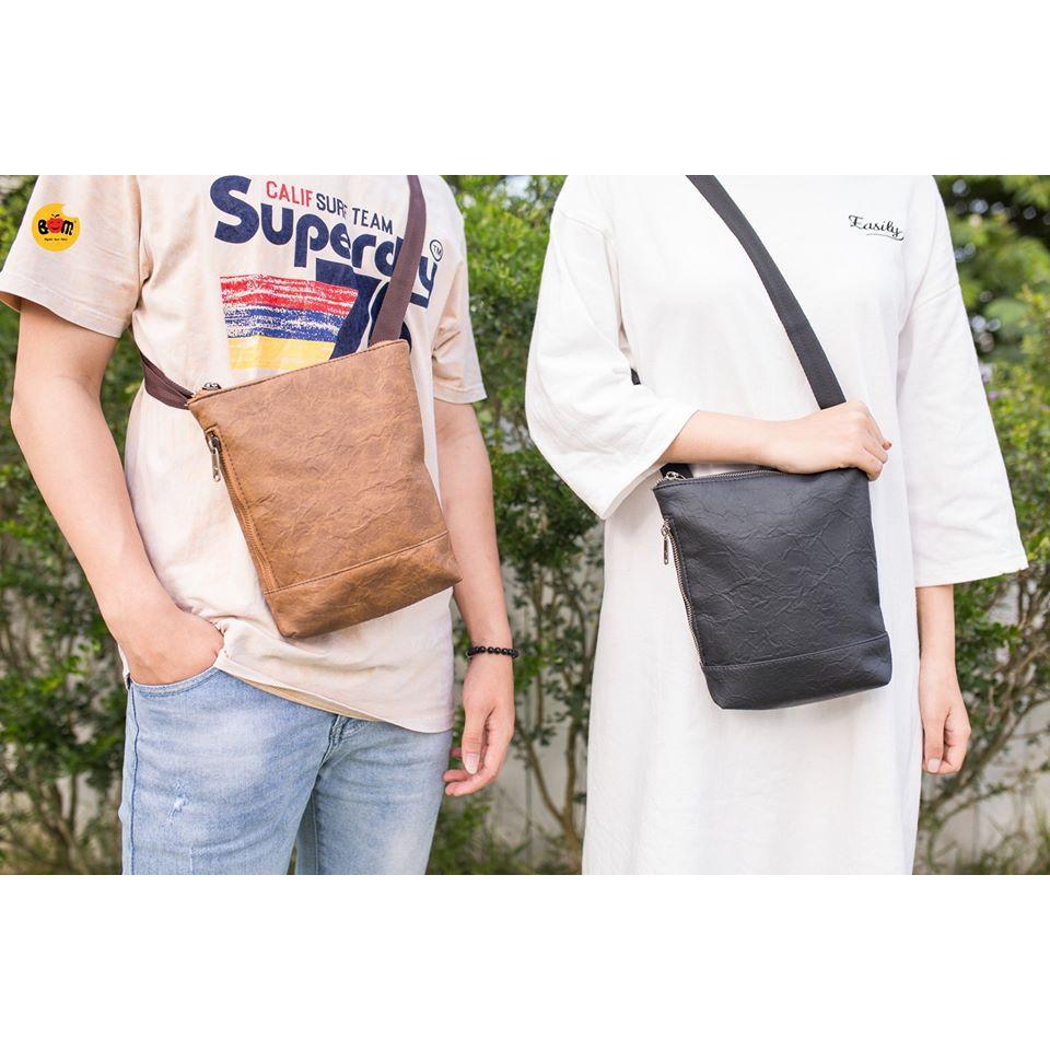 Túi đeo chéo unisex thời trang với chất da tổng hợp cao cấp - BOM