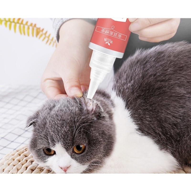 Dung dịch nhỏ tai, làm sạch tai và ngăn ngừa viêm tai cho chó mèo Borammy (60ml)