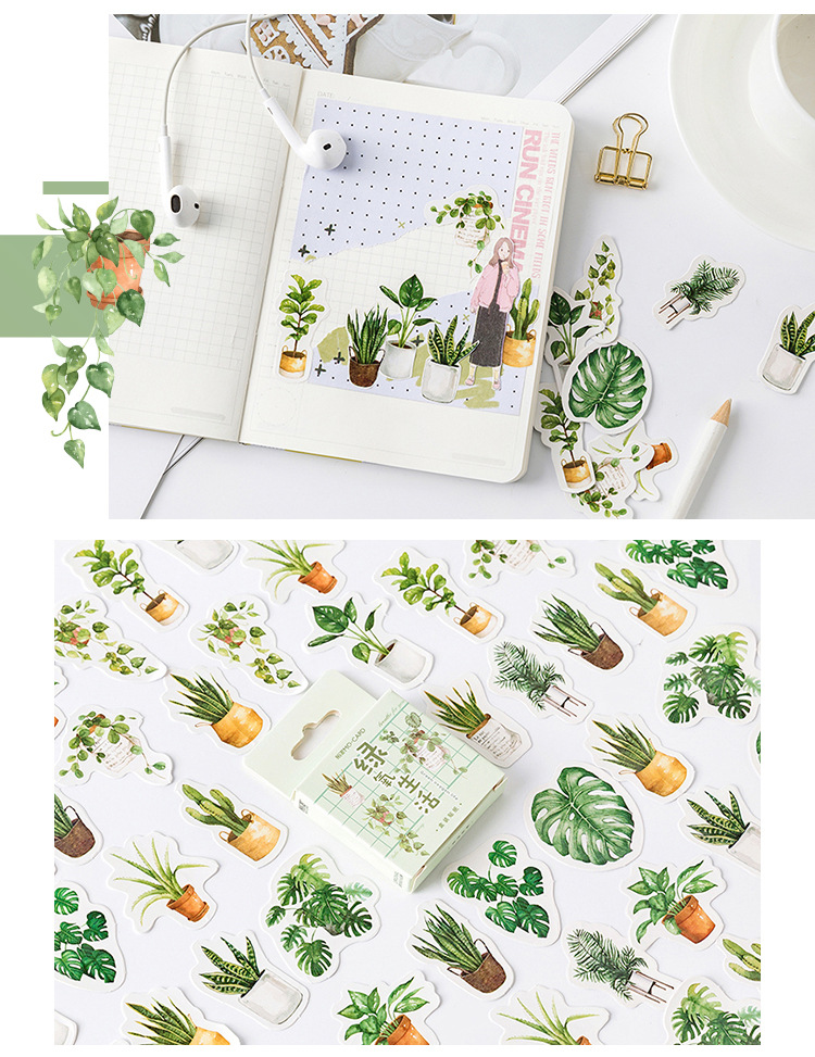 Sticker hộp 45 miếng dán - Khu Vườn Nhỏ - Hộp nhãn dán trang trí sổ tay bullet journal - M309