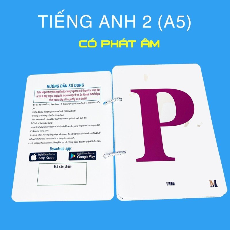 Flashcard tiếng Anh Lớp 2 BGD khổ lớn A5, có phát âm, hình ảnh và màu sắc sinh động