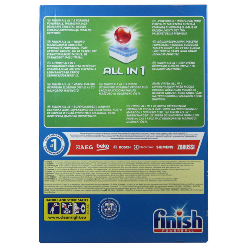 Hộp 100 viên rửa chén Finish All In 1 Dishwasher Tablets PTT04592