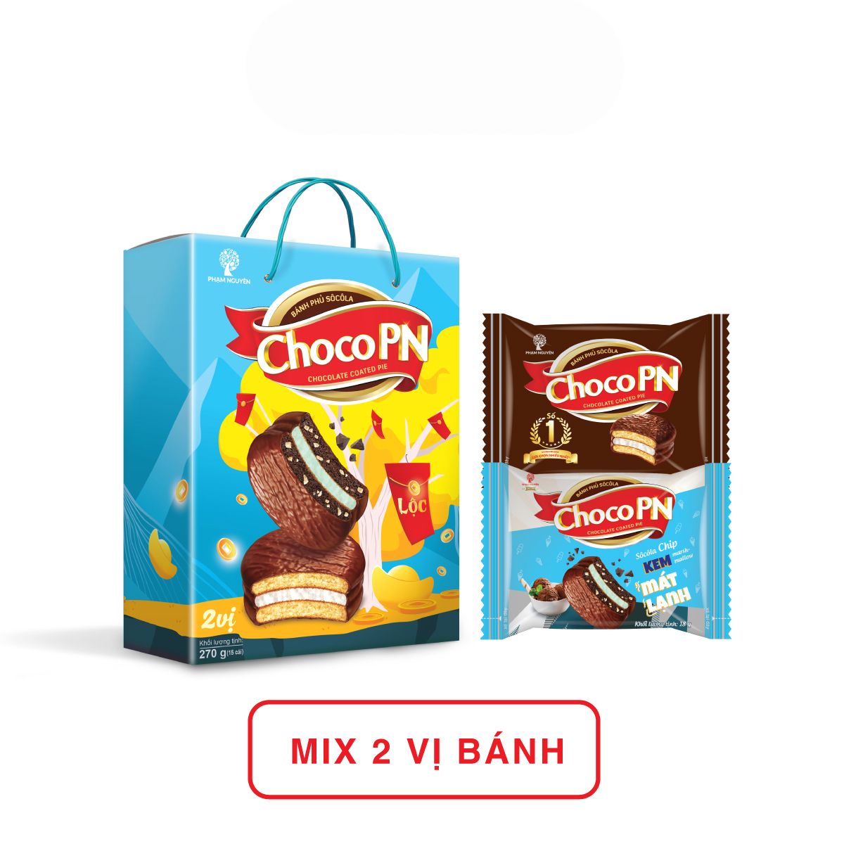 Bánh phủ sôcôla 2 vị LỘC – Choco PN 270 NEW