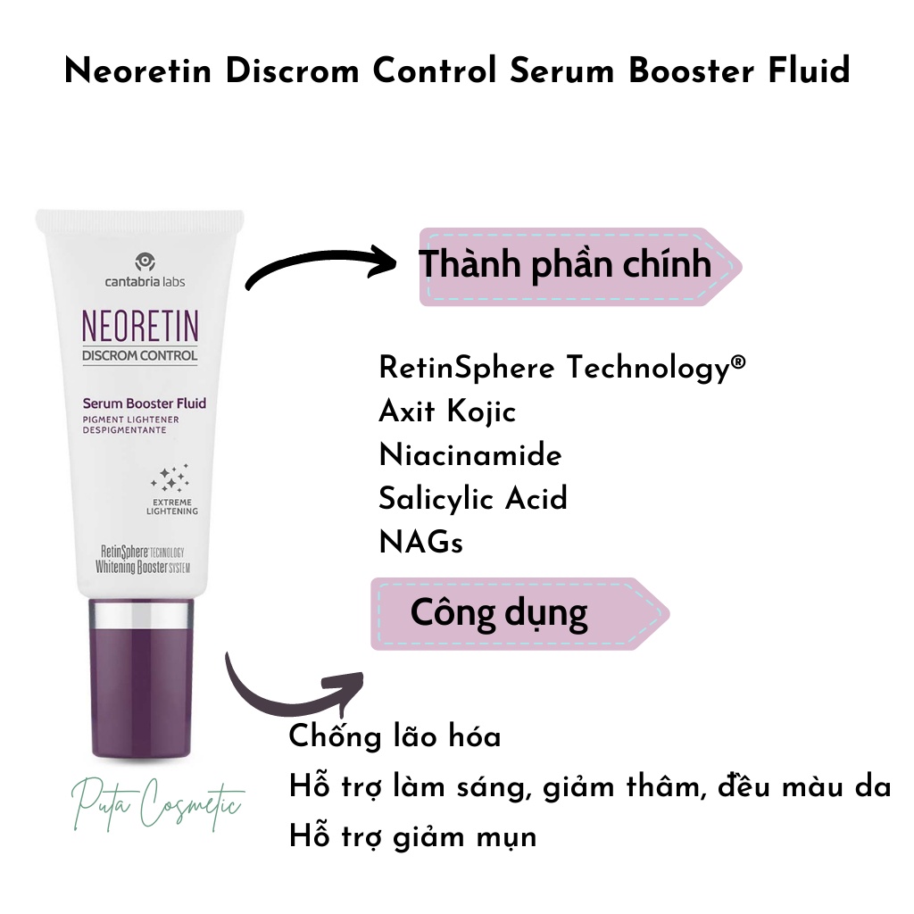 Kem dưỡng trắng da Neoretin Discrom Control Serum Booster Fluid 30ml