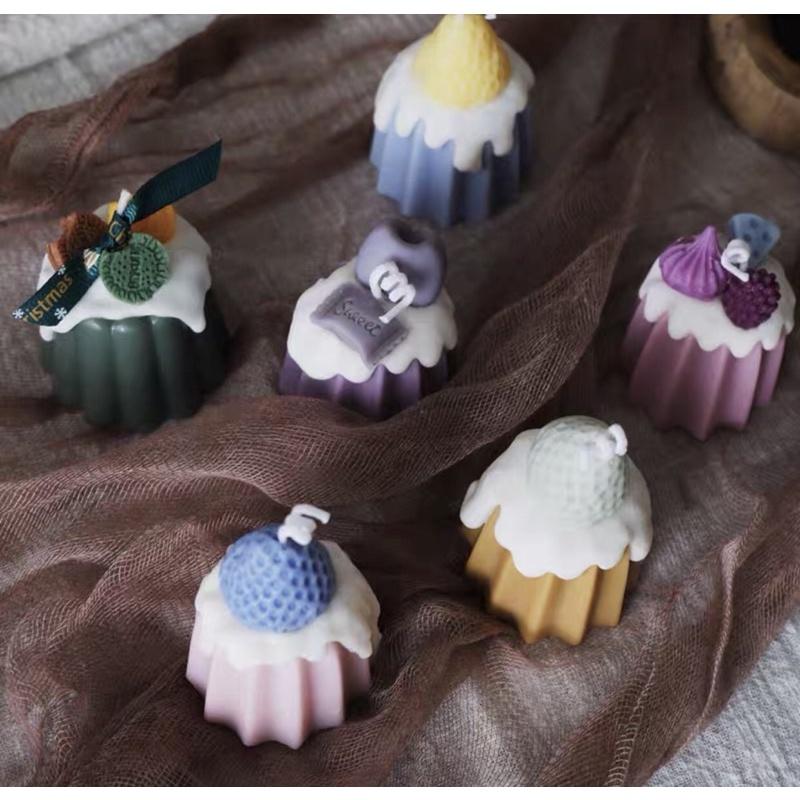 Nến Thơm Decor Bánh Pudding Phủ Kem Topping Nhiều Màu Handmade - Dory Lab