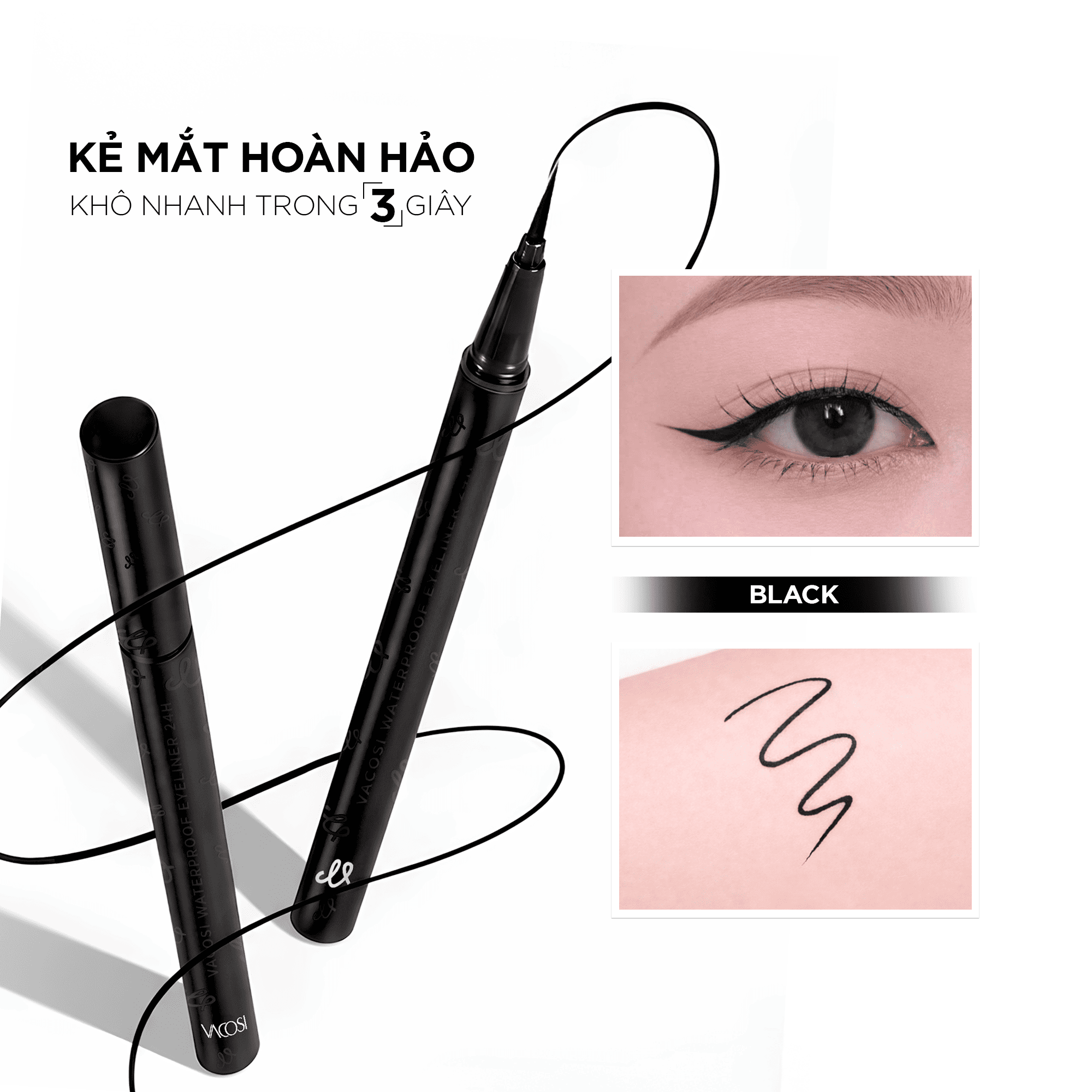 BÚT KẺ MẮT NƯỚC 24H (PHIÊN BẢN MỚI) VACOSI WATERPROOF EYELINER 24H - VM29