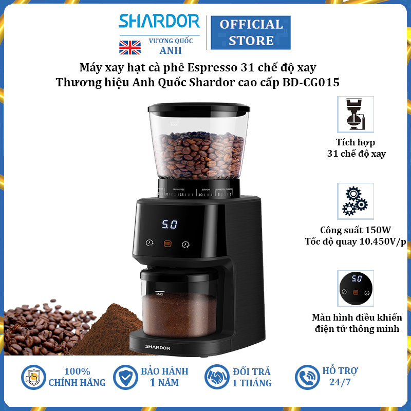 Máy Xay Hạt Cà Phê Espresso Thương Hiệu Shardor BD-CG015 (150W) - HÀNG NHẬP KHẨU