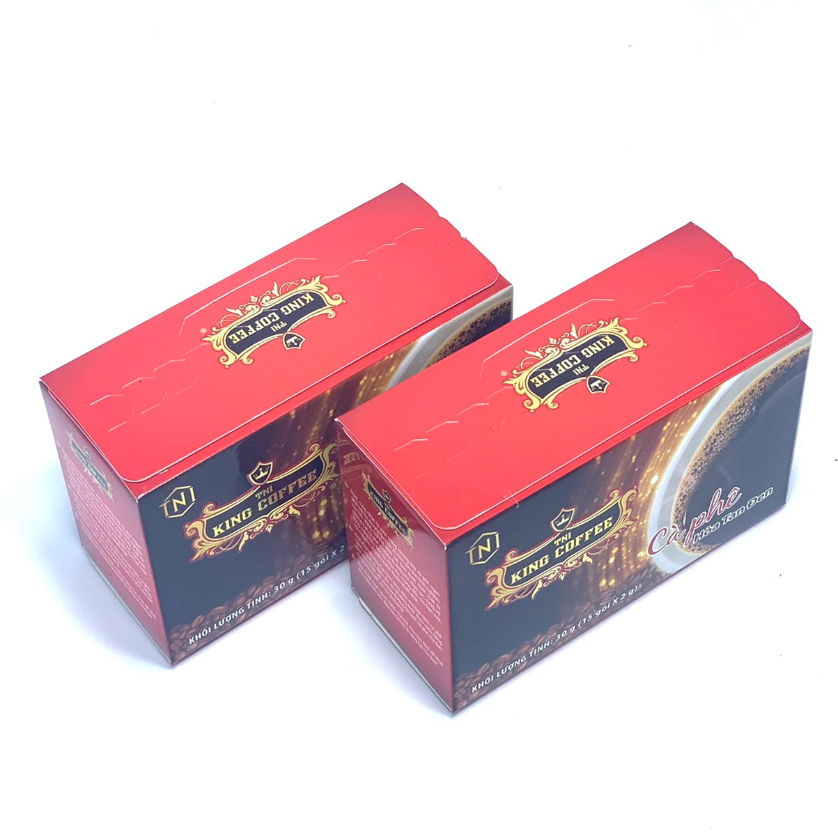 Combo 2 Hộp Cà Phê Hòa Tan Đen( Không Đường Sữa) King Coffee(Hộp 1 5 gói x2g)