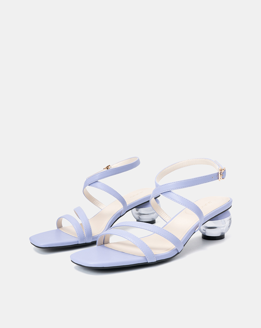 Giày Sandal Nữ 5cm Thời Trang JUNO Quai Chéo Gót Trong Suốt Có Màu SD05085