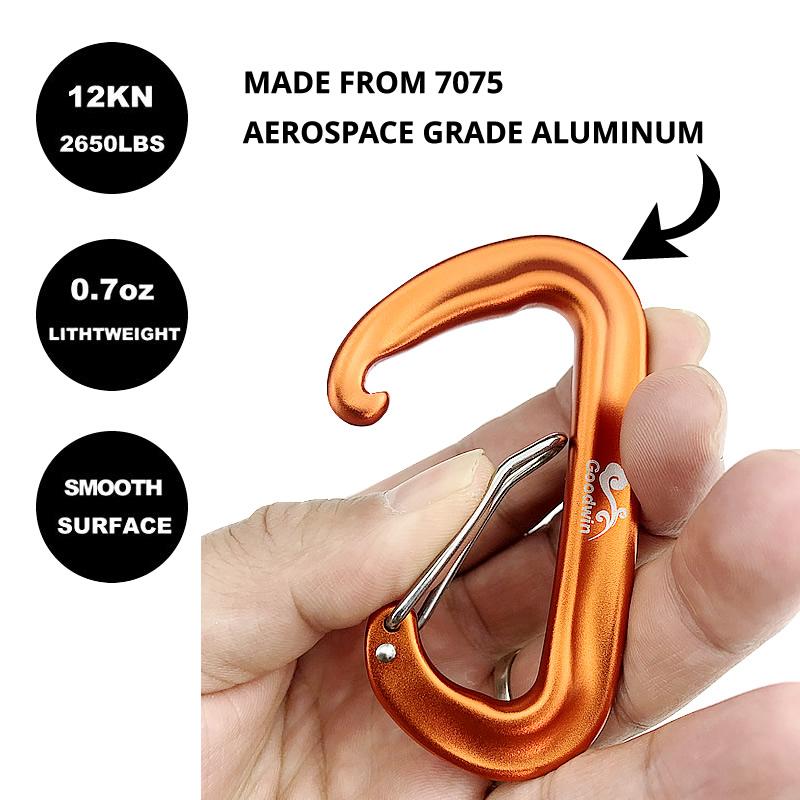 4 Cái/bộ 12KN Leo Thùng Đựng Đồ Co Giãn Dày Loại D Kẹp Móc Khóa Hợp Kim Nhôm Cho Võng Cắm Trại