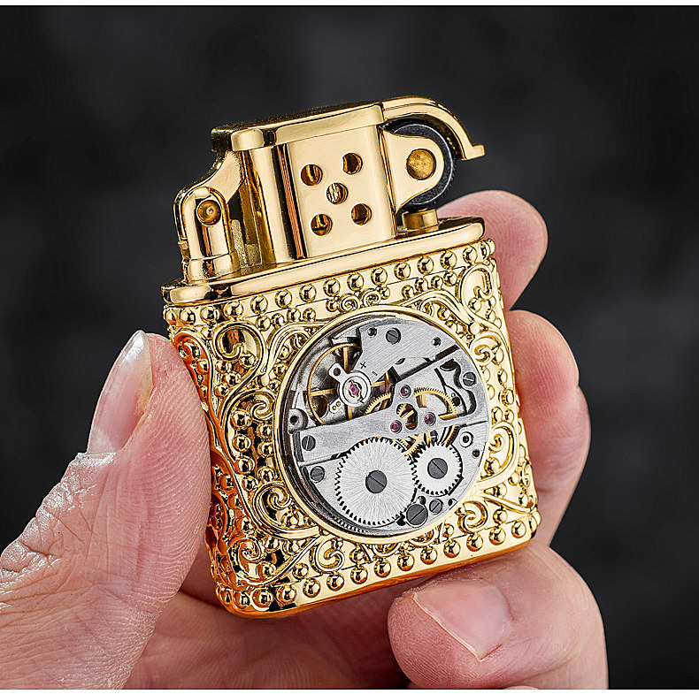 Vỏ Hột Quẹt Bật Lửa Xăng ZORRO Z506-638 Họa Tiết Hoa Văn Cỗ Máy Đẹp Độc Lạ - Dùng Xăng Bấc Đá