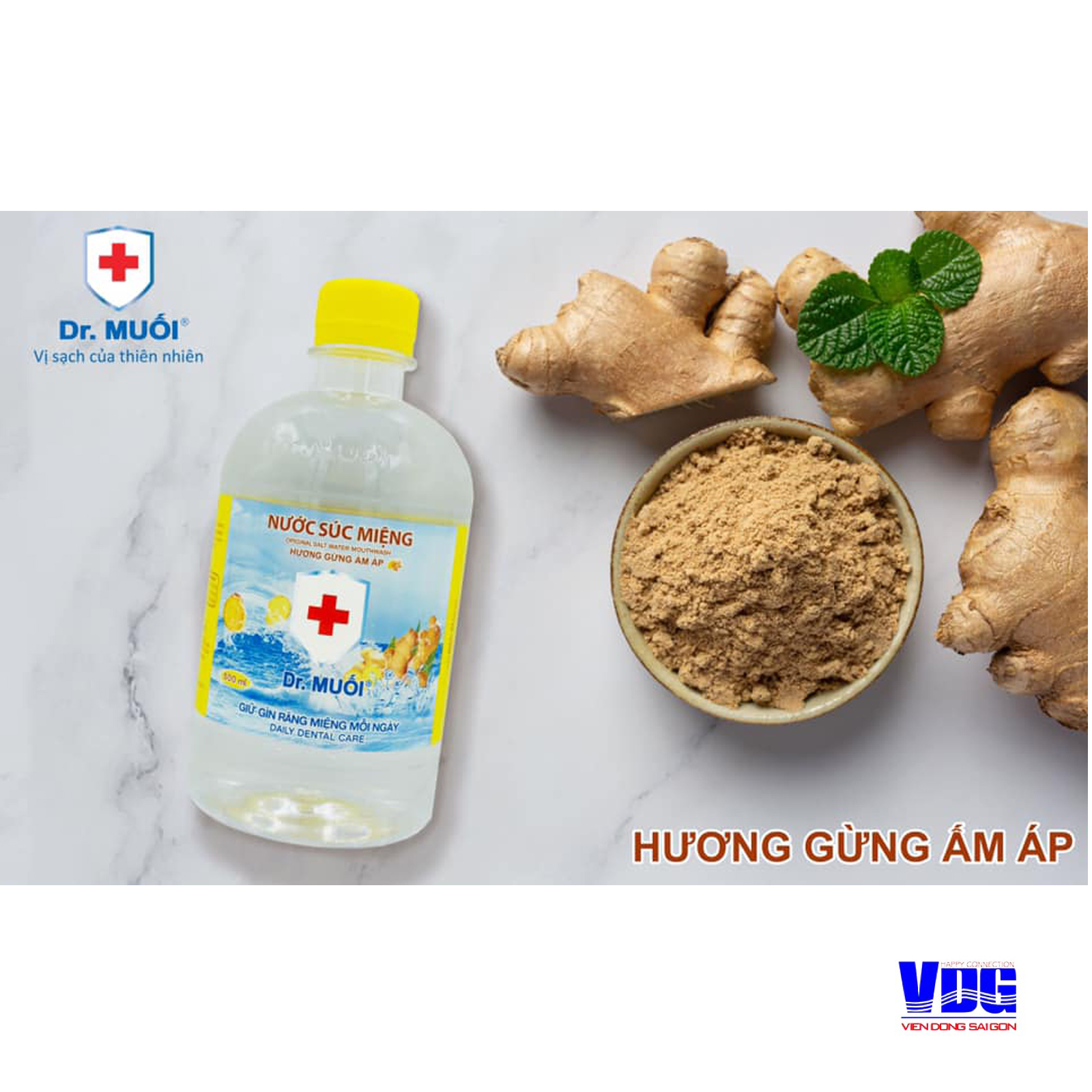 Nước Súc Miệng Dr. Muối Hương Gừng ấm áp