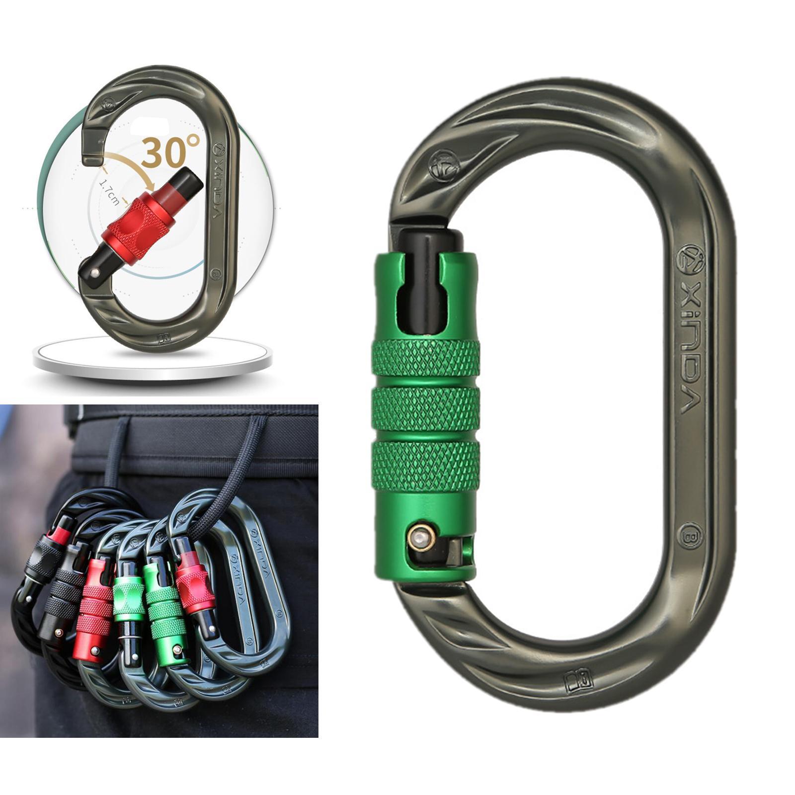 24KN Locking Carabiner Clip O- for Outdoor Caving Camping Buckle Keyring