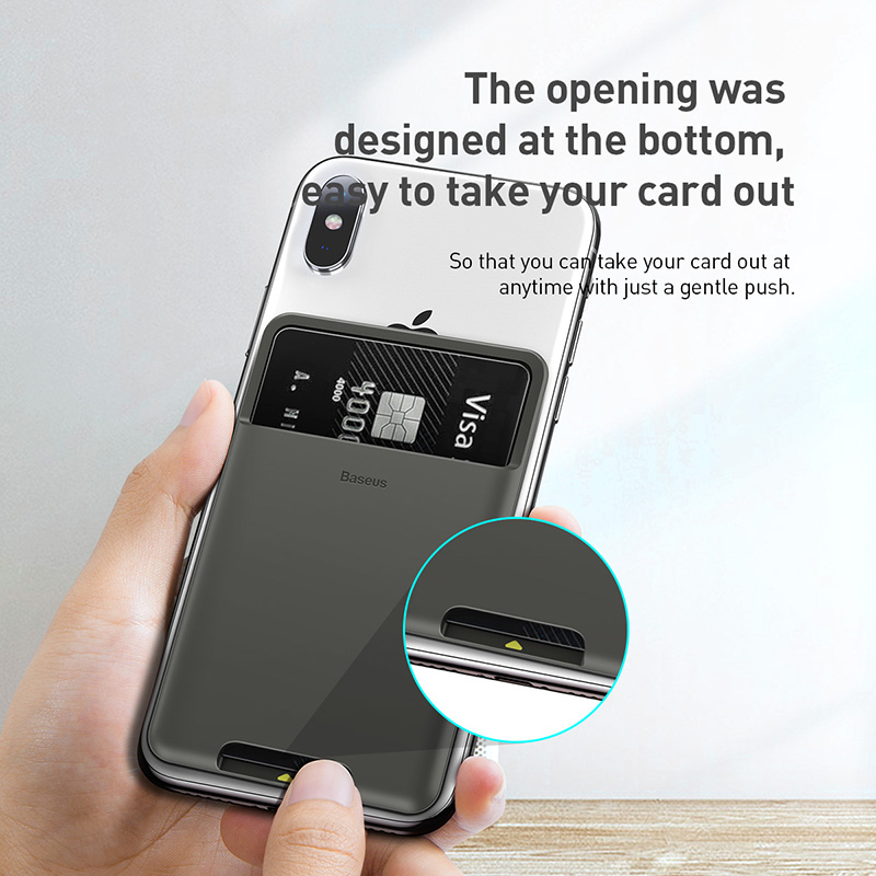 Túi ví Silicone Đựng Card/Tiền Dán Điện Thoại - Baseus chính hãng