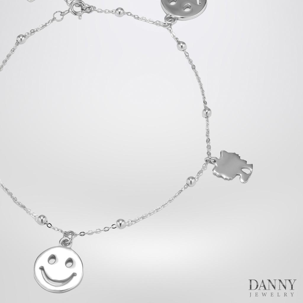 Lắc Chân Danny Jewelry Bạc 925 Xi Rhodium Hoạ Tiết Hình Mặt Cười LACY427